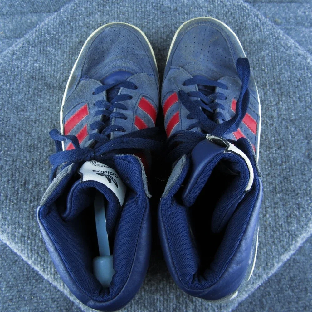 adidas‎ VNTG Sample Men Sneaker Shoes Blue Leather Lace Up Size 9 Medium